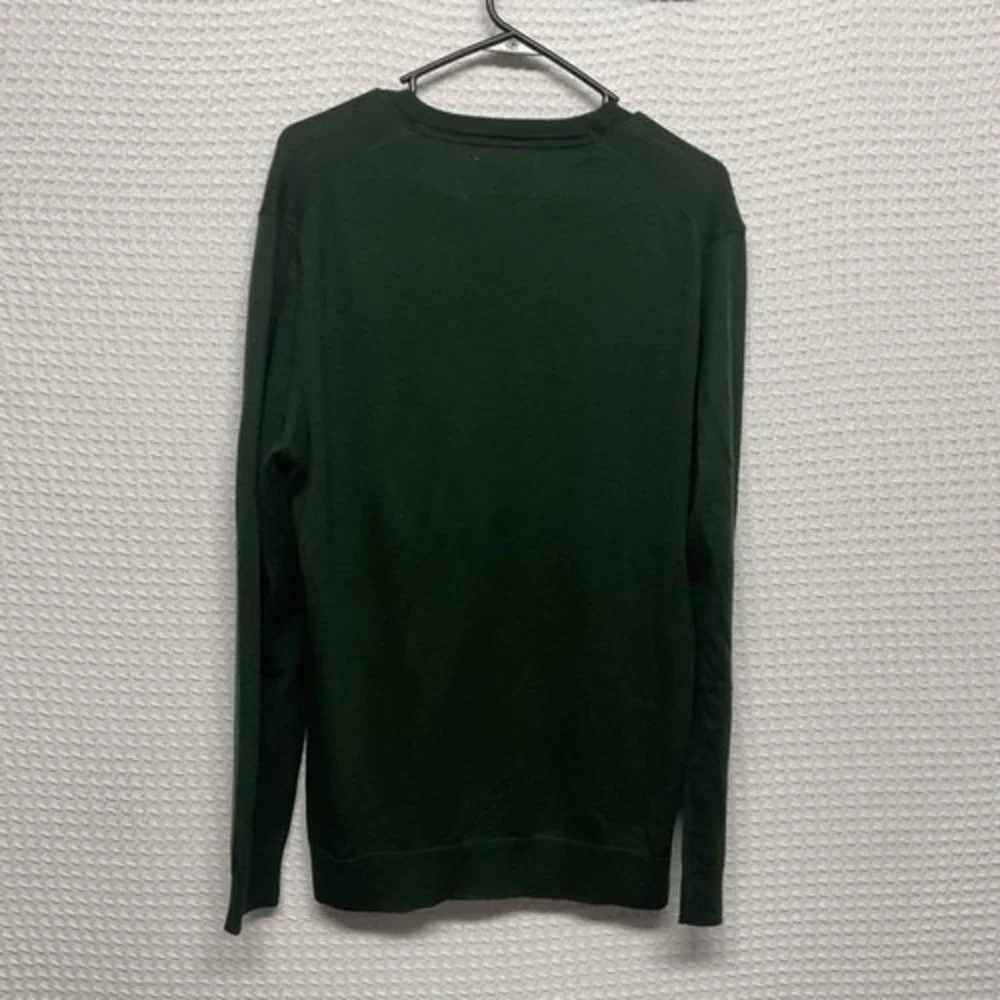 NWOT Charter Club Green Long Sleeve V-Neck Sweater Men Medium China Wool/Acrylic
